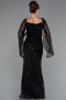 Abendkleid Lang Perlenbesetzt Schwarz ABU5066