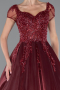 Weinrot Designer Abendkleid Lang ABU4449