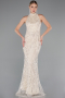 Beige Abendkleid Lang ABU4791