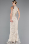 Beige Abendkleid Lang ABU4791