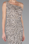 Partykleid Midi Schuppig Beige ABK2377