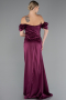 Verlobungskleid Satin Lang Kirschrot ABU1606