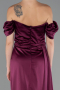 Verlobungskleid Satin Lang Kirschrot ABU1606