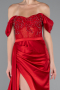 Abendkleid Lang Satin Rot ABU6140