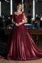 Weinrot Designer Abendkleid Lang ABU4449