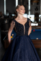 Designer Abendkleid Lang Marineblau ABU5019