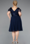 Marineblau Kleider İn Großen Größen Kurz Chiffon ABK1376