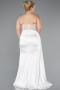 Weiß Abschlusskleid In Übergröße Satin Lang ABU3855