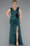 Abendkleid in Übergröße Lang Grün ABU5018