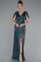 Abendkleid Lang Petrolgrün ABU5098