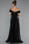 Abendkleid Lang Perlenbesetzt Schwarz ABU5099