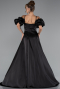 Abendkleid Lang Satin Schwarz ABU5103