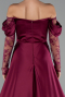 Standesamtkleid Lang Satin Pflaume ABU6356