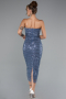Partykleid Midi Schuppig Indigo ABK2389