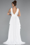 Standesamtkleid Lang Chiffon Weiß ABU5109
