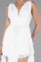Standesamtkleid Lang Chiffon Weiß ABU5109