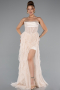 Beige Standesamtkleid Lang ABU5071