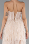 Beige Standesamtkleid Lang ABU5071