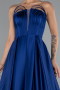 Abschlusskleid Lang Satin Sächsischblau ABU5105