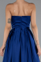 Abschlusskleid Lang Satin Sächsischblau ABU5105