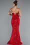 Rot Abendkleid İm Meerjungfrau-Stil Schuppig Lang ABU5112