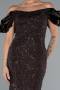 Dunkelbraun Abendkleid İm Meerjungfrau-Stil Lang ABU4509