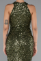 Abendkleid Lang Schuppig Khaki ABU5135