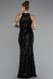 Abendkleid Lang Schuppig Schwarz ABU5135