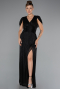 Schwarz Abendkleid Lang ABU5098