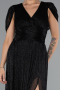 Schwarz Abendkleid Lang ABU5098