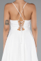 Abendkleid Kurz Chiffon Weiß ABK2352