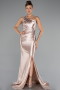 Beige Abschlusskleid Lang ABU5022