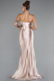 Beige Abschlusskleid Lang ABU5022