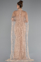 Abendkleid Lang Perlenbesetzt Gold ABU5141