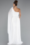 Standesamtkleid Lang Chiffon Weiß ABU5144