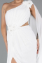 Standesamtkleid Lang Chiffon Weiß ABU5144