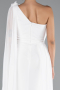 Standesamtkleid Lang Chiffon Weiß ABU5144