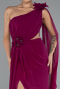 Standesamtkleid Lang Chiffon Pflaume ABU5144