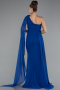 Standesamtkleid Lang Chiffon Sächsischblau ABU5144
