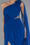 Standesamtkleid Lang Chiffon Sächsischblau ABU5144