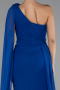 Standesamtkleid Lang Chiffon Sächsischblau ABU5144