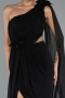 Standesamtkleid Lang Chiffon Schwarz ABU5144