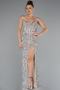 Beige Abendkleid Schuppig Lang ABU4842