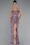 Puder Abendkleid Schuppig Lang ABU4842