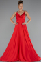 Abschlusskleid Lang Satin Rot ABU5146
