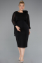 Partykleid in Übergröße Midi Schwarz ABK2383