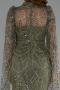 Abendkleid Lang Perlenbesetzt Khaki ABU5152