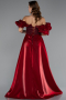 Abendkleid Lang Perlenbesetzt Weinrot ABU5154