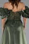 Abendkleid Lang Perlenbesetzt Khaki ABU5154