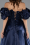 Abendkleid Lang Perlenbesetzt Marineblau ABU5154